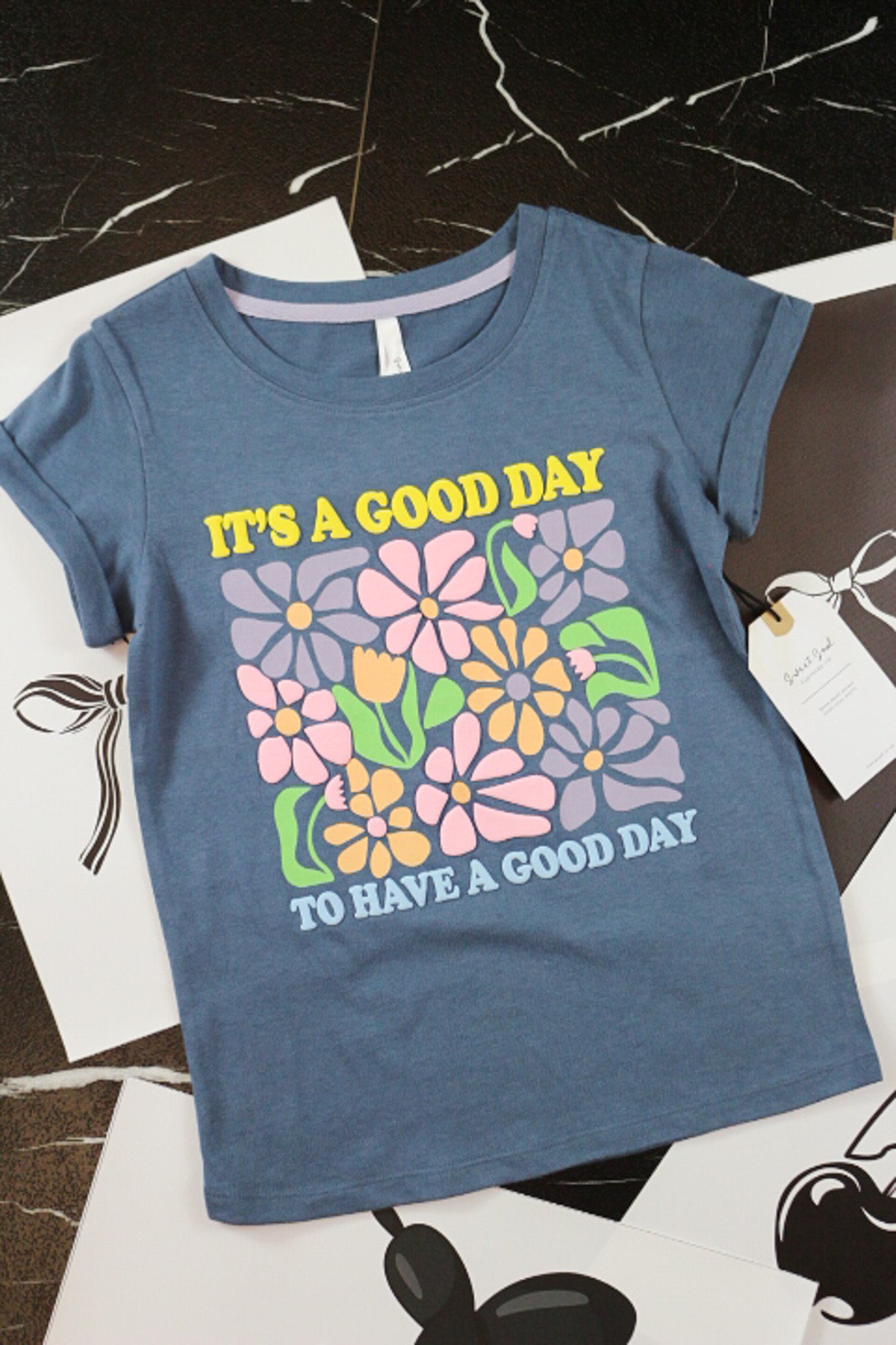 Youth Girl's It's A Good Day Blue Tee