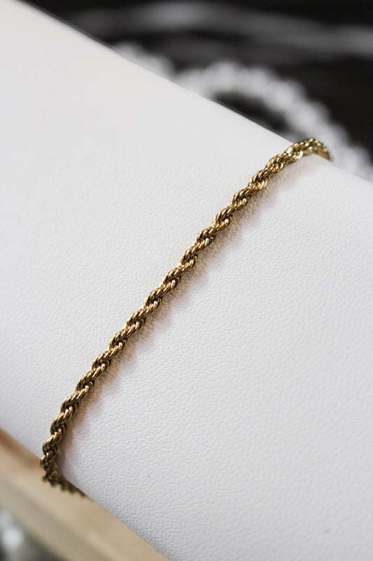 Stainless Steel Gold Rope Bracelet