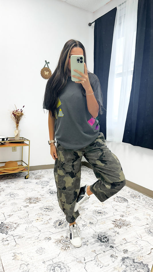 Random Things Patchwork Pepper Grey Graphic tee