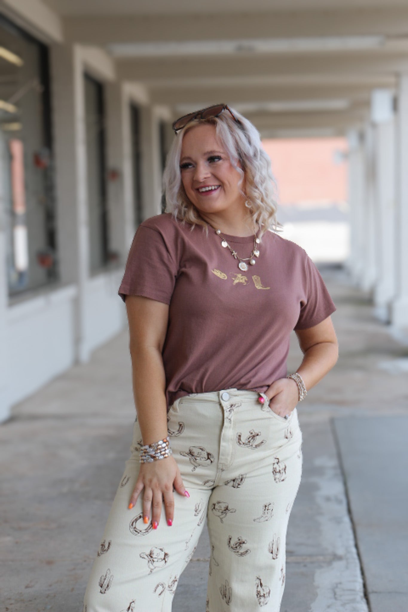 Western Trio Brown Graphic Tee