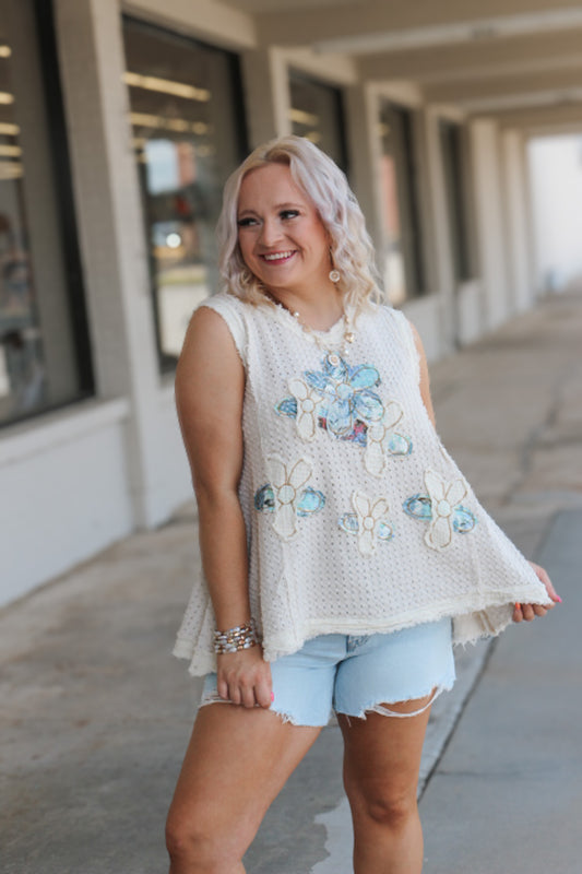 Move With Purpose Cream Floral Top