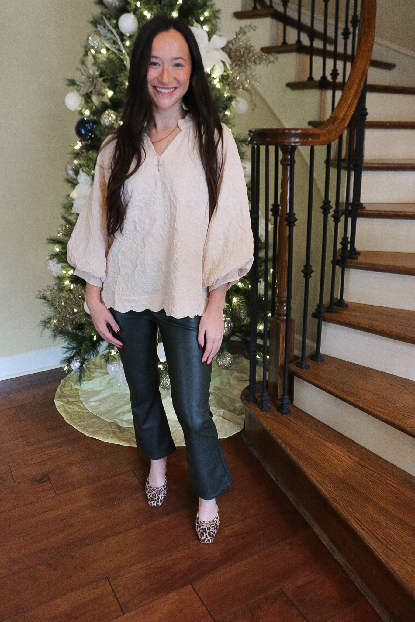 Lost In Motion Natural Textured Blouse