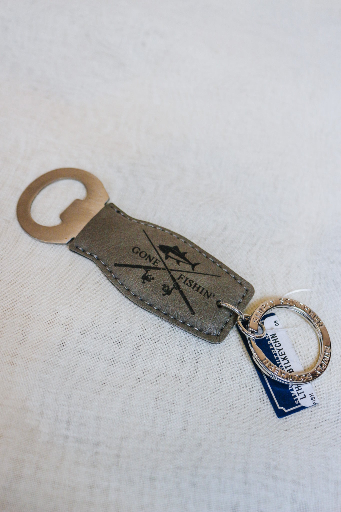 Men's Leather Bottle Opener Keychain -4 Styles