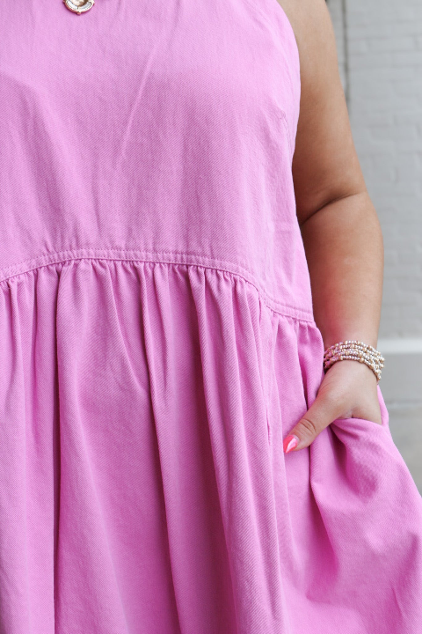 Sweet As Candy Pink Denim Dress