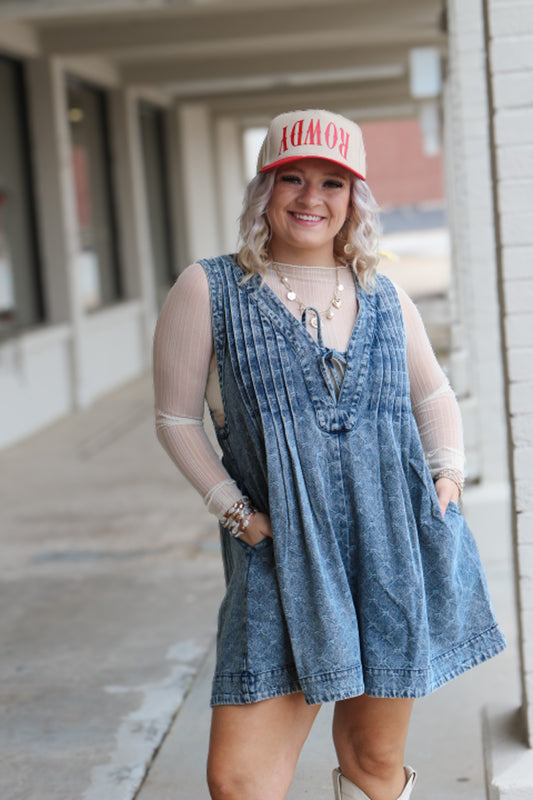 Living My Dreams Denim Romper