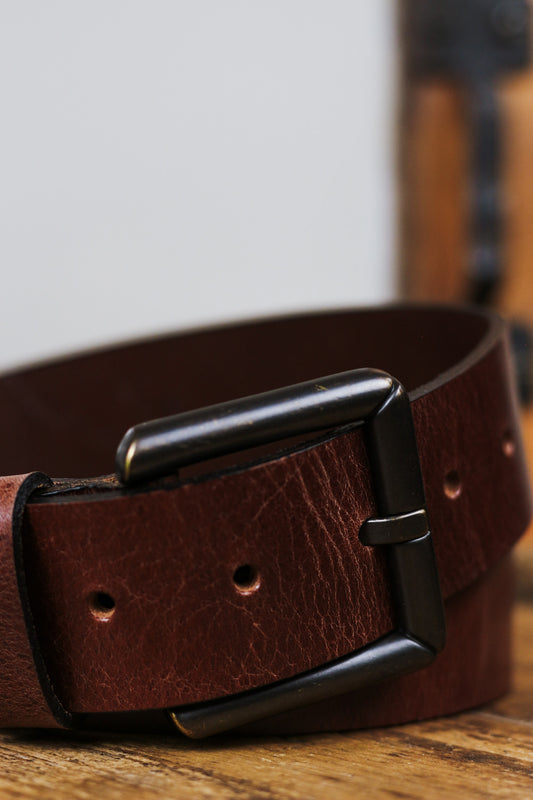 Men's Dark Tan Leather Belt