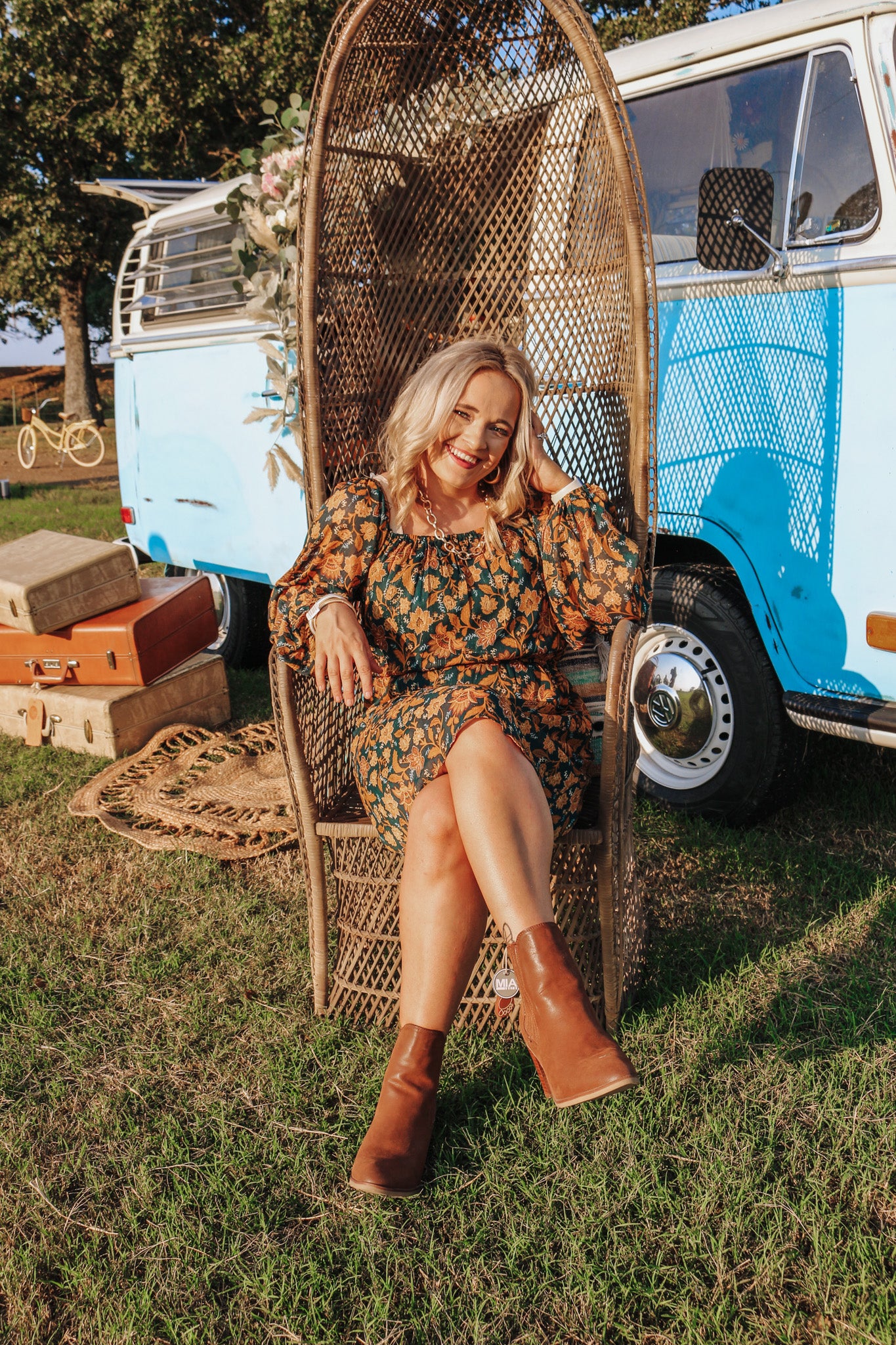 Porch Swing Kisses Teal Dress