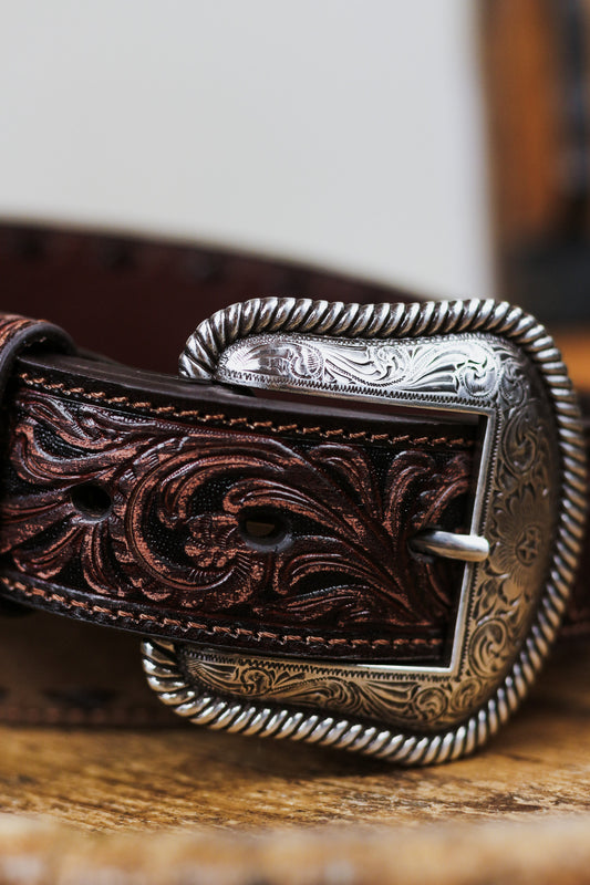 Nocona Rough Tan Billet Brown Belt