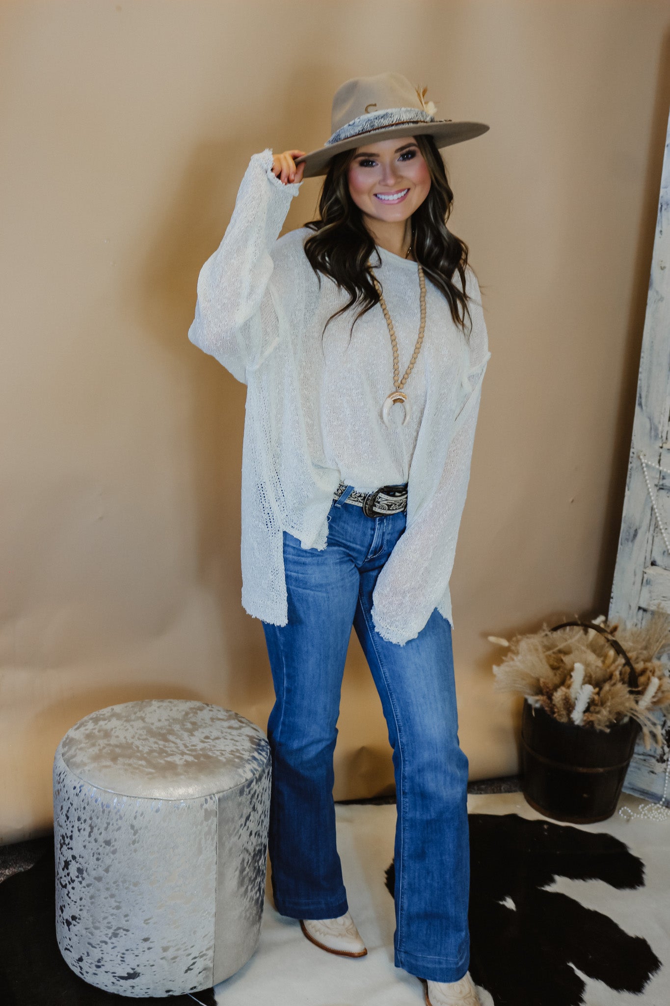 Feisty Side Of Me Ivory Knit Sweater