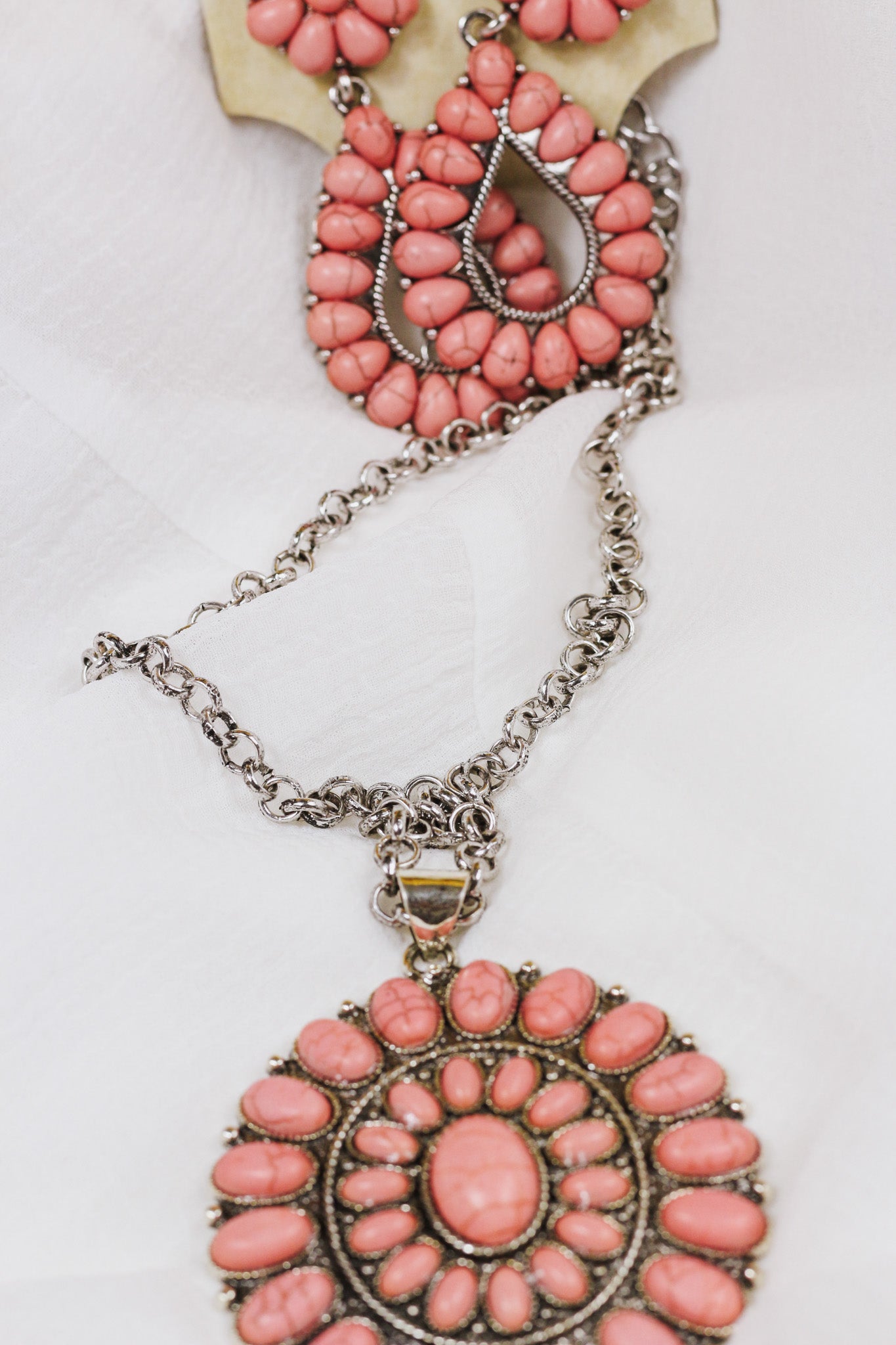 Silver Strike Western Pink Stone Set