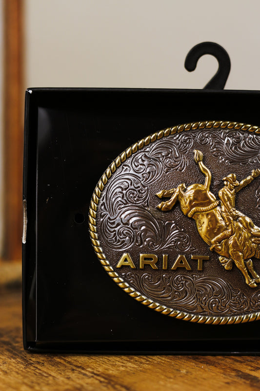 Ariat Men's Oval Rope Edge Bullrider Belt Buckle