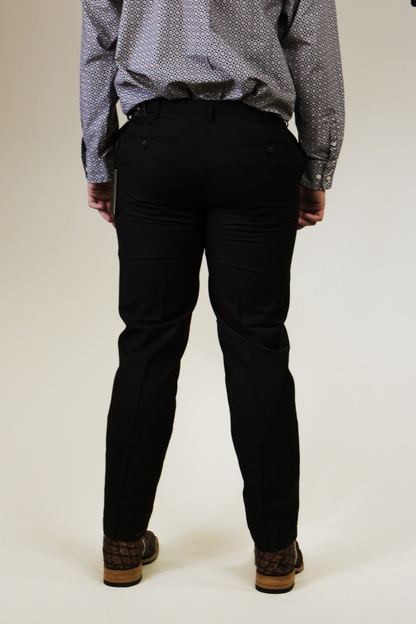 Mens Black Slim Fit Dress Pants