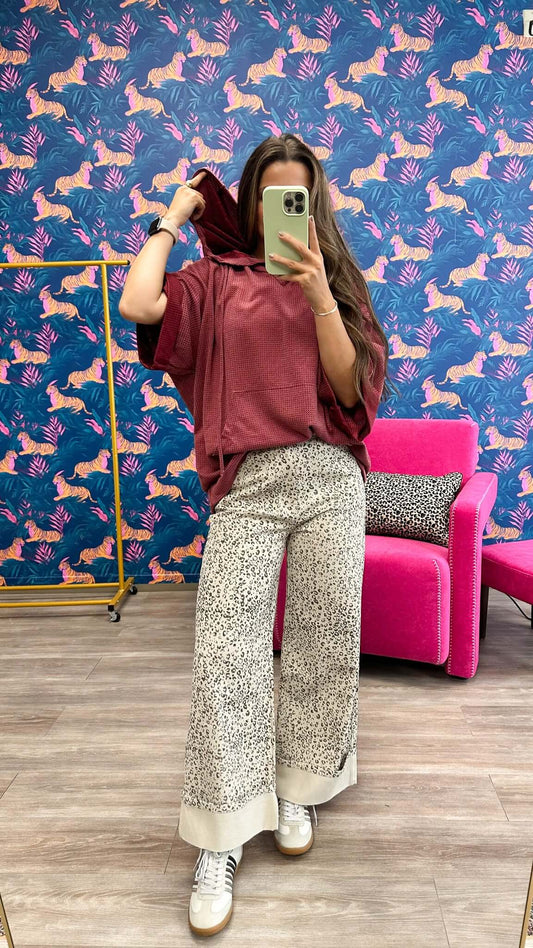 Let Me Be Hooded Waffle Knit Top -2 Colors