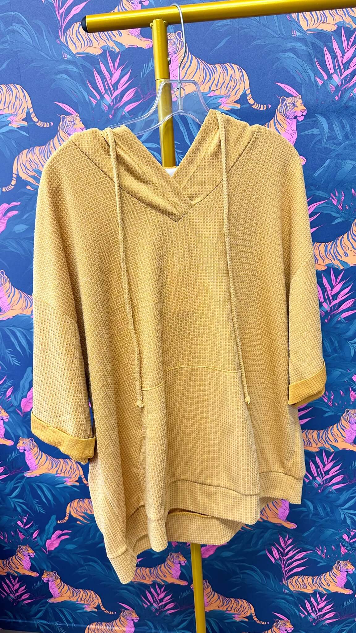 Let Me Be Hooded Waffle Knit Top -2 Colors