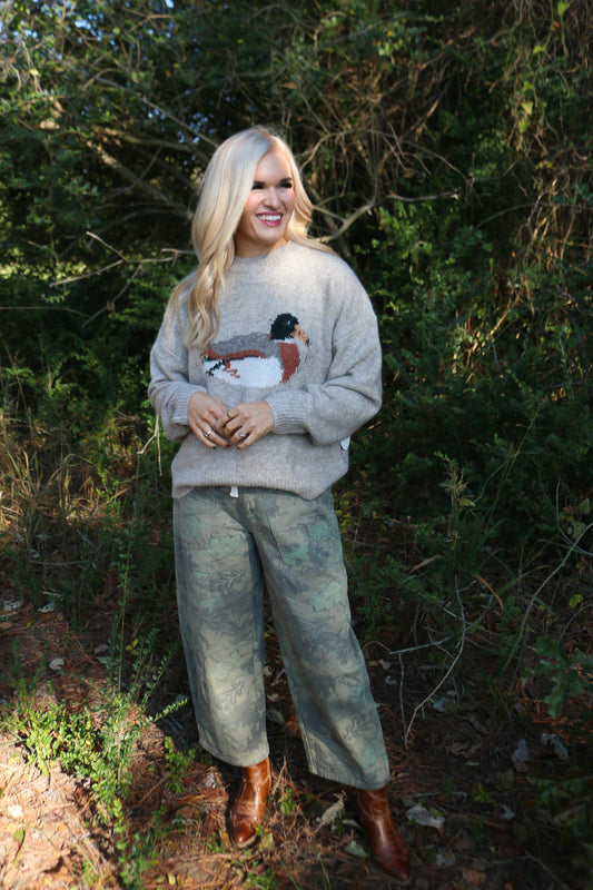 Fearlessly Bold Camo Barrel Jeans