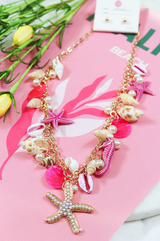 Sea Life Gold Starfish Charm Necklace