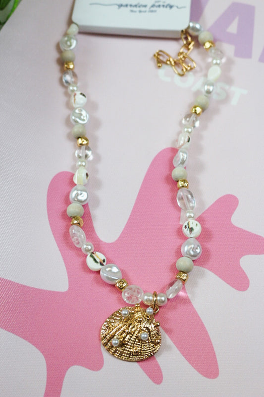 Pearl Shell Beachy Beaded Necklace