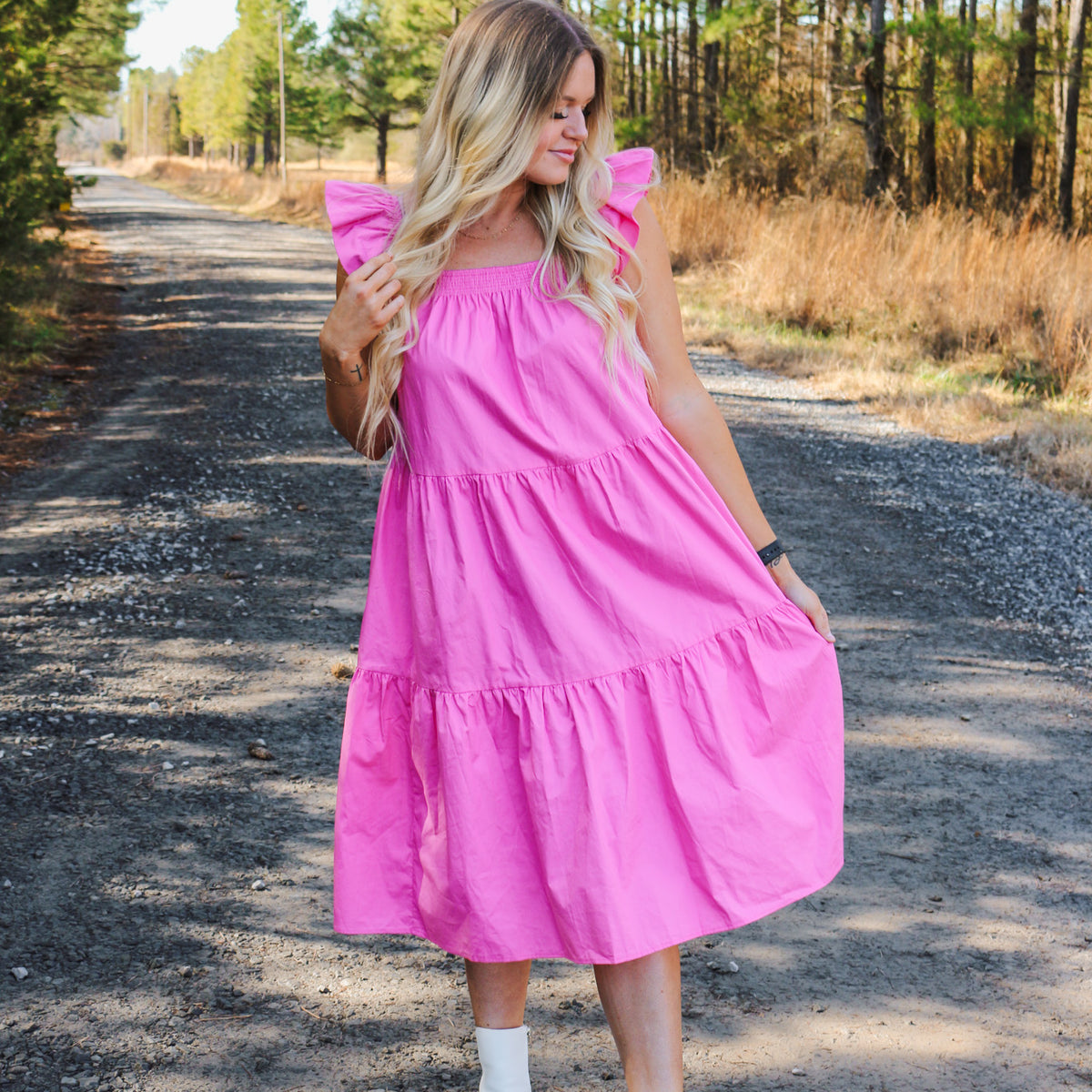 Match My Mood Ruffle Midi Dress