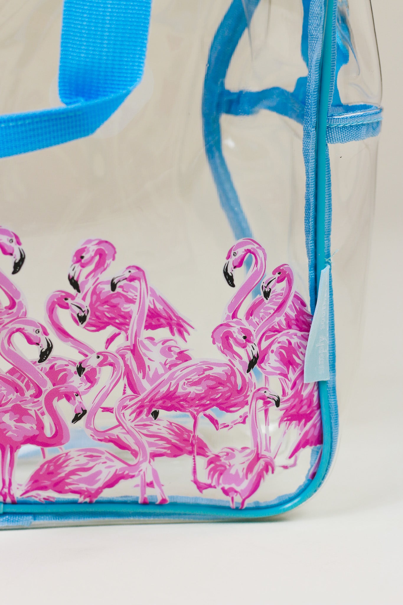Blue Flamingo Clear Lunch Bag