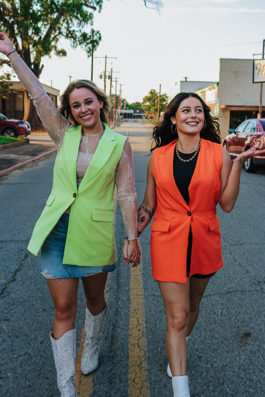 Really Mean It Sleeveless Blazer -2 Colors