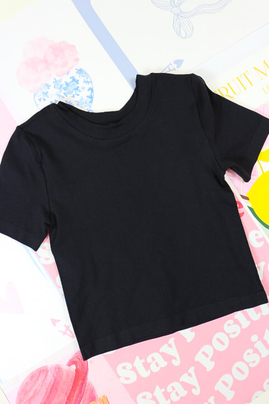 Too Much Trouble Black Solid Dynamic Top