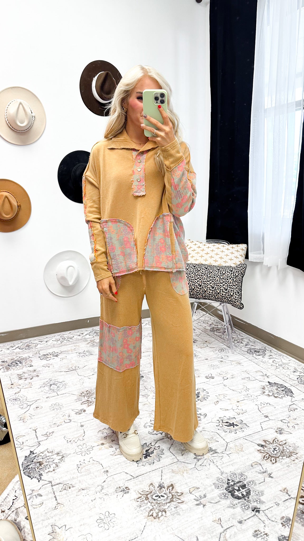 Uphill Battle Floral Patch Top -2 Colors