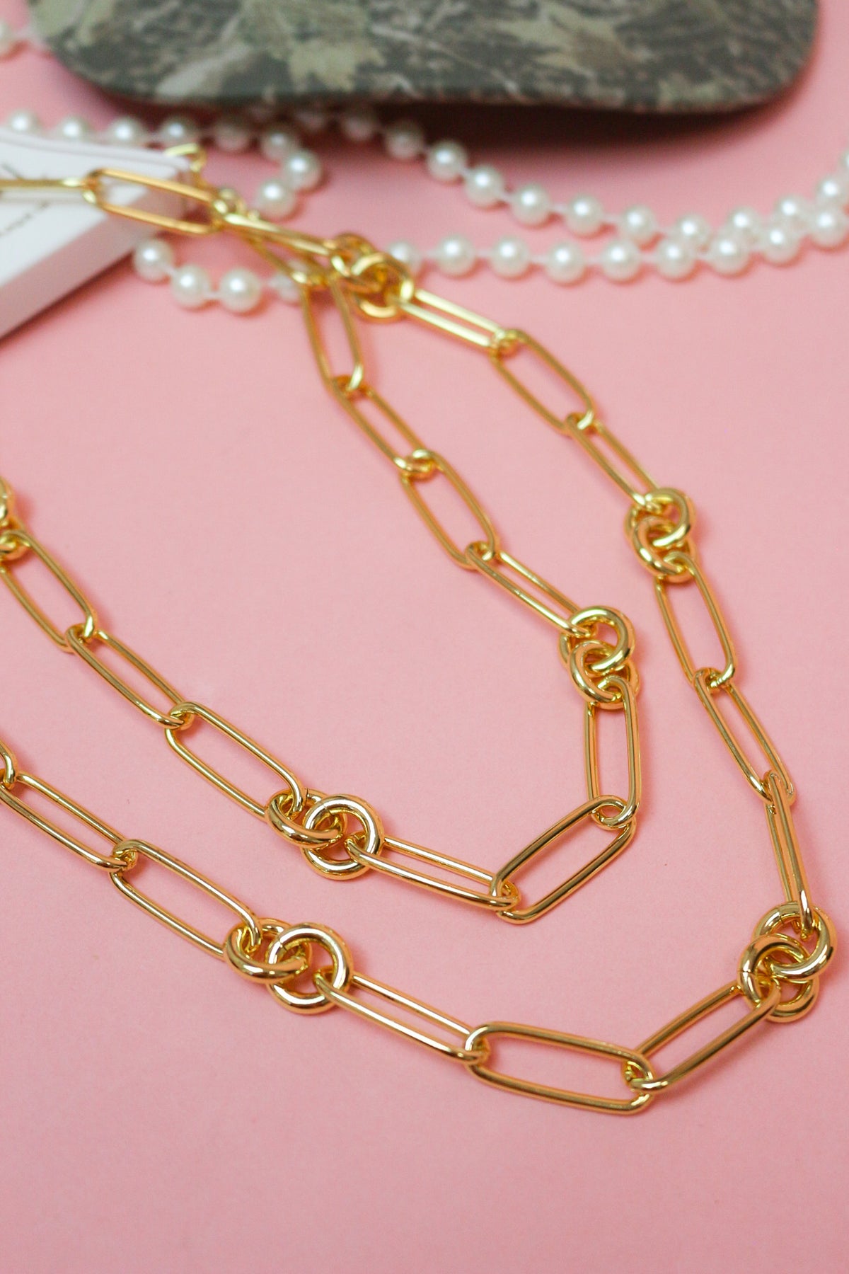 Charlie Paige Gold Paperclip Link Chain Necklace