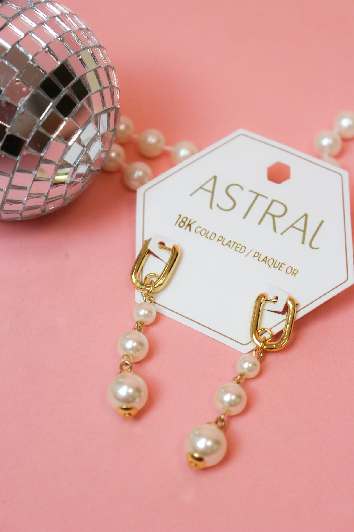 Charlie Paige Gold Pearl Drop Earrings