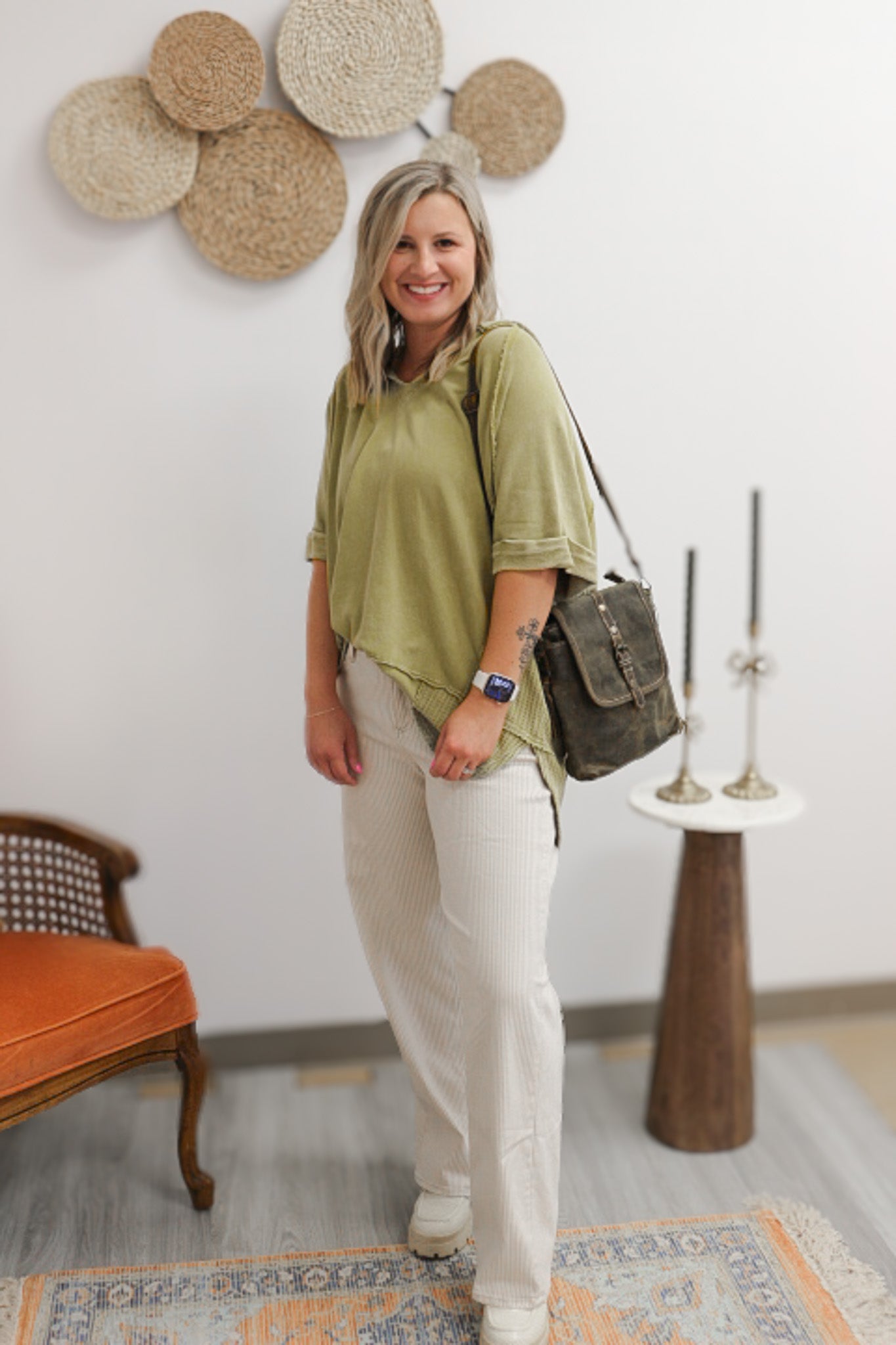 Simply Request Olive Hoodie Top