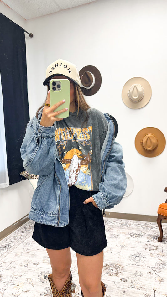 Wild West Longhorn Black Graphic Tee