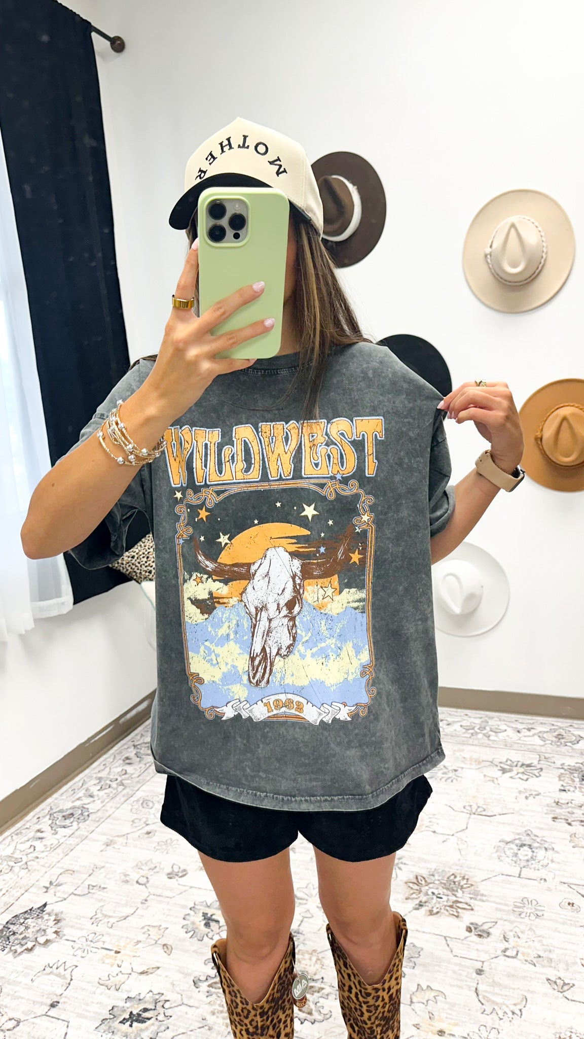 Wild West Longhorn Black Graphic Tee