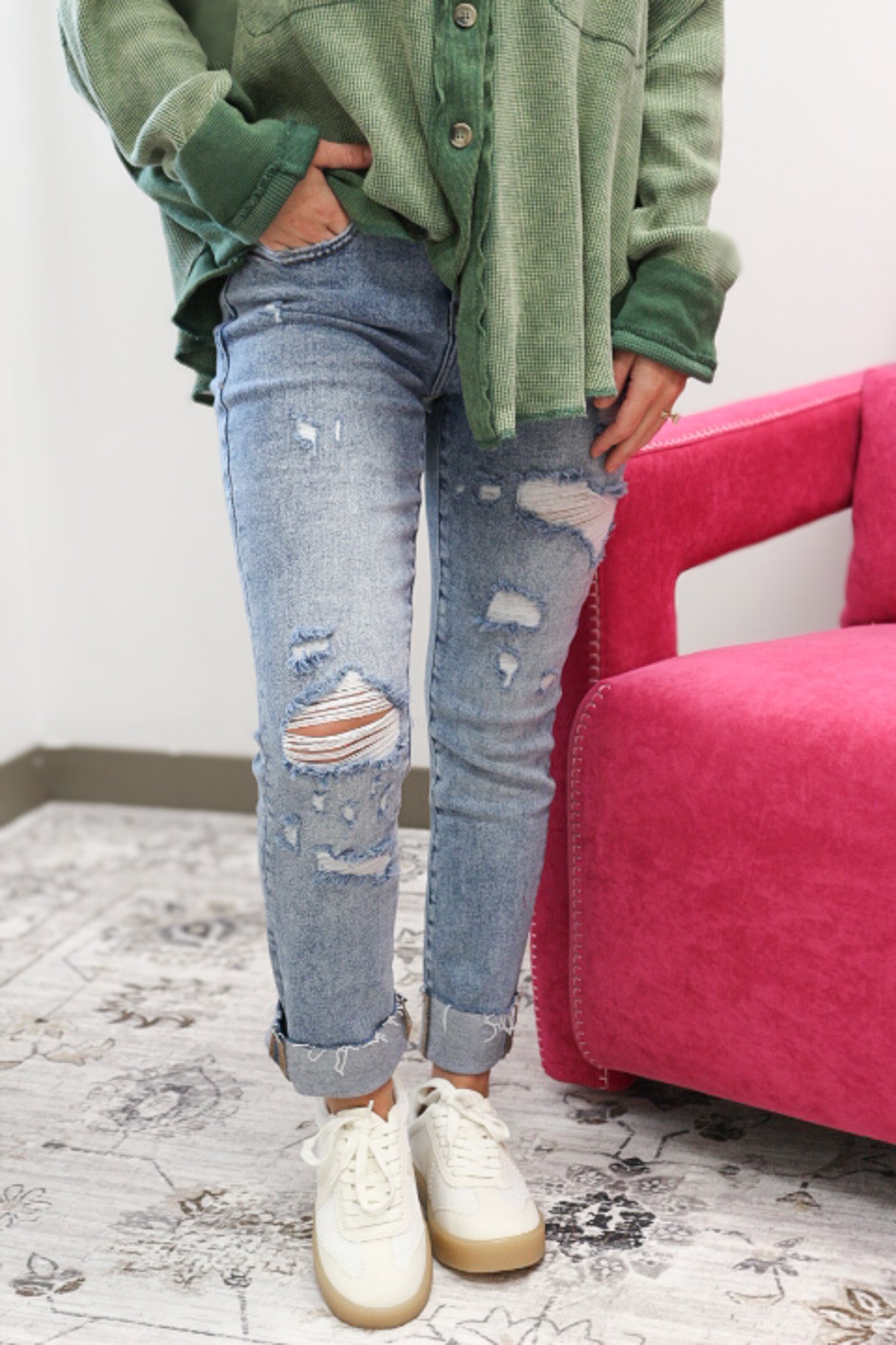 Dear John Blaire High Rise Cuffed Slim Straight Jean