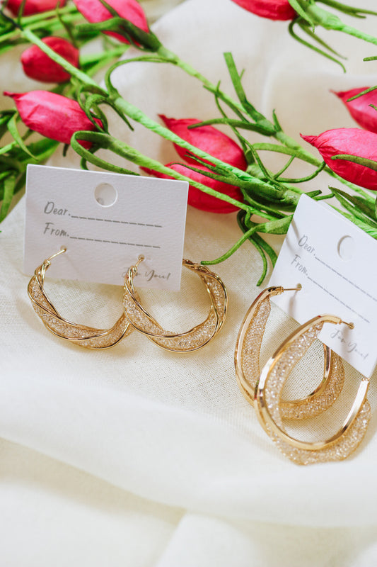 Gold Teardrop Hoop Earrings