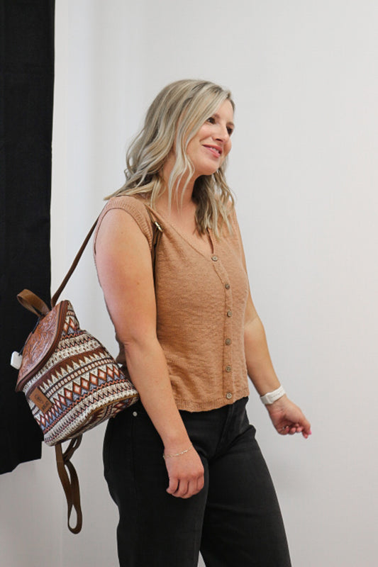Take Chances Terracotta Knit Sweater Vest