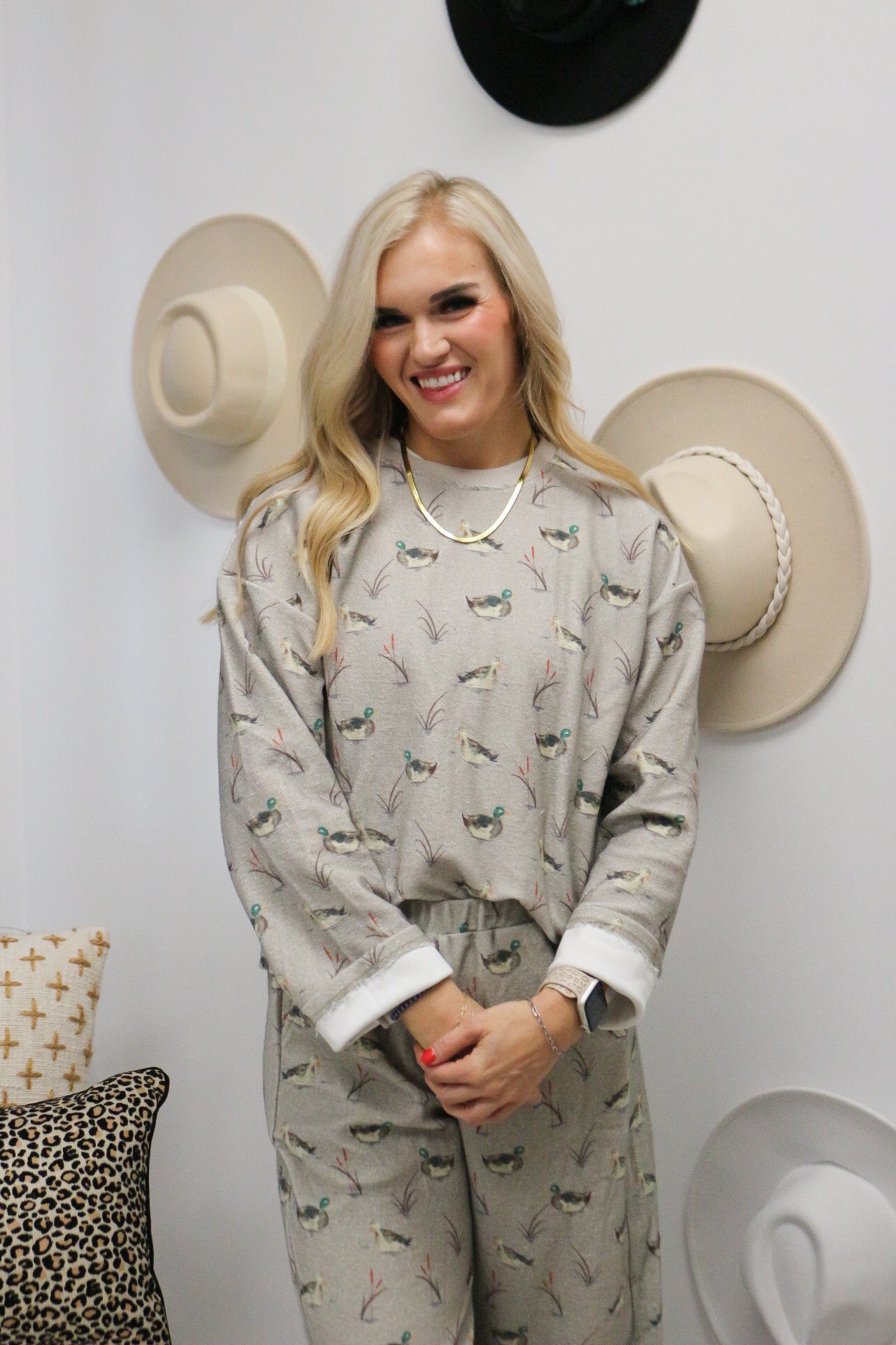 Ducks In A Row Greige Top