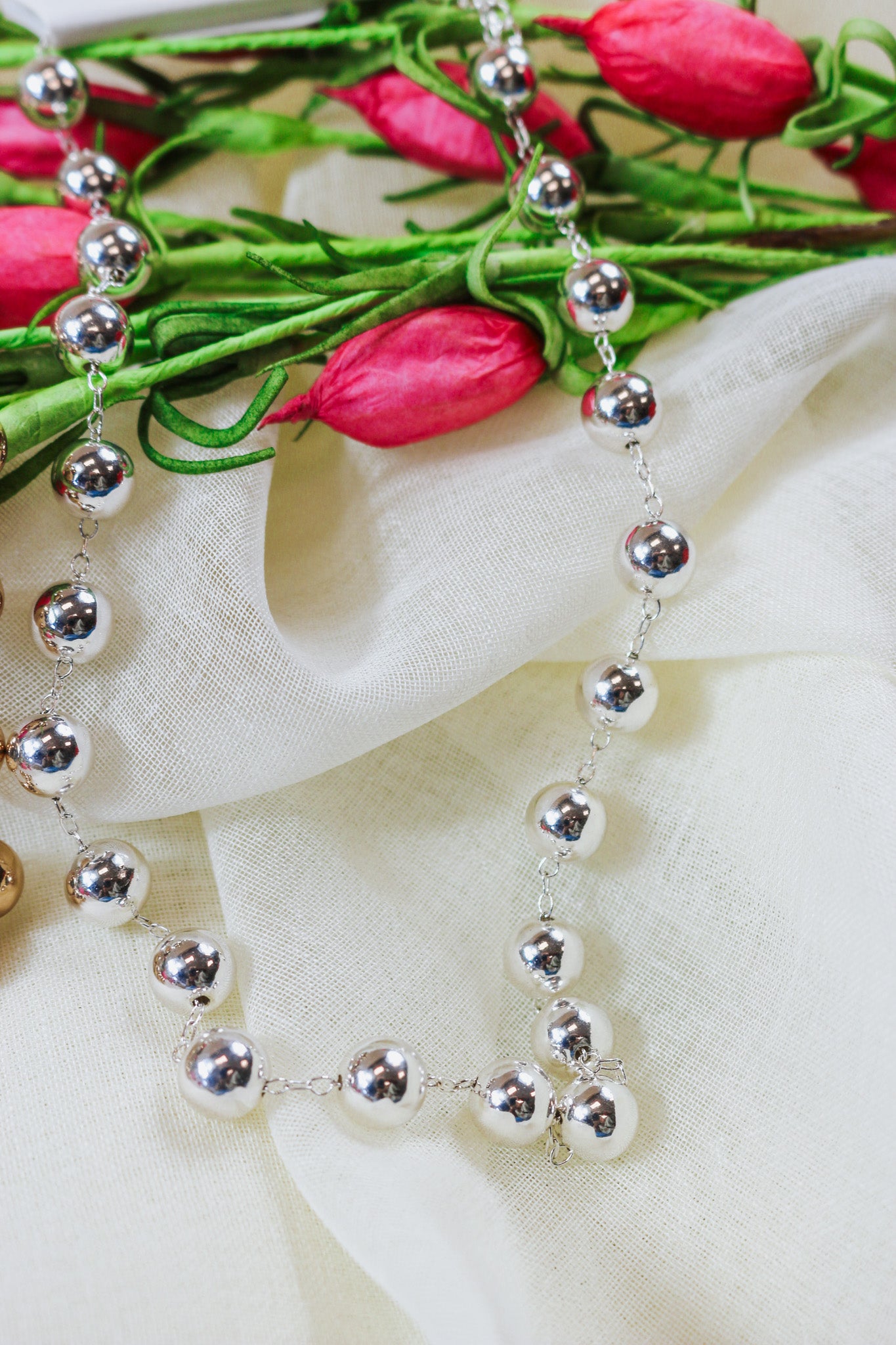 Water Resistant 10MM Beaded 16"-18" Necklace -2 Colors