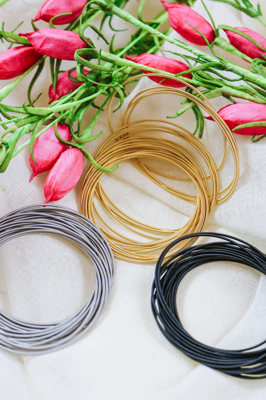 Bella Black Guitar String Bracelets