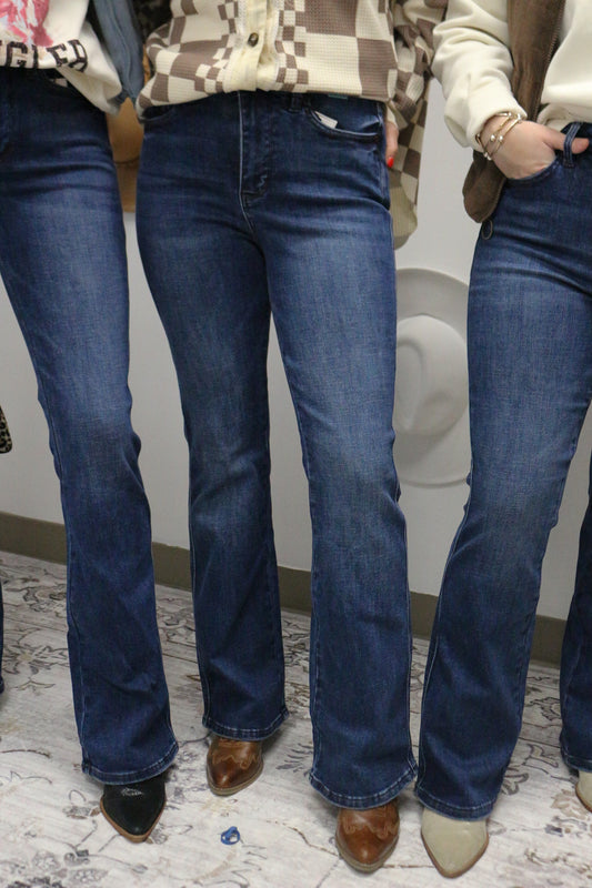 Tummy Control Bootcut Dark Jeans By Judy Blue
