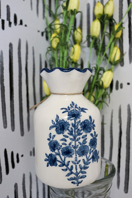 Blue Floral Bud Vase