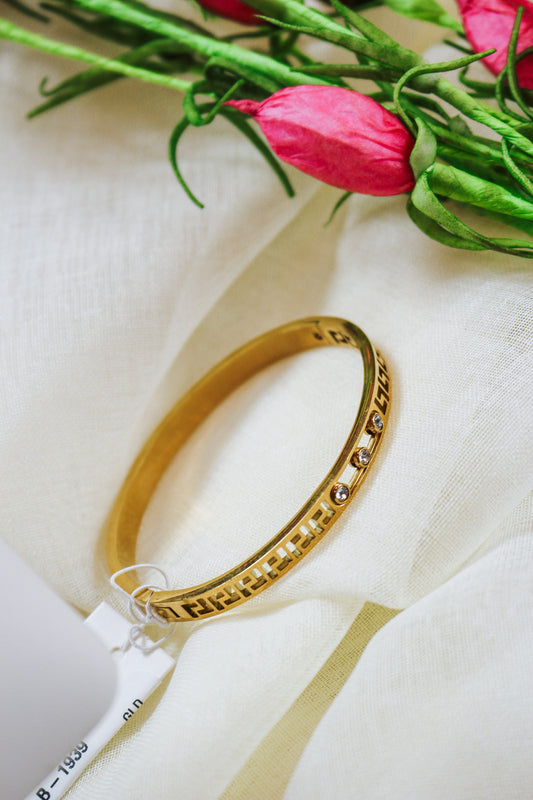 Gold Rhinestone Bangle Bracelet