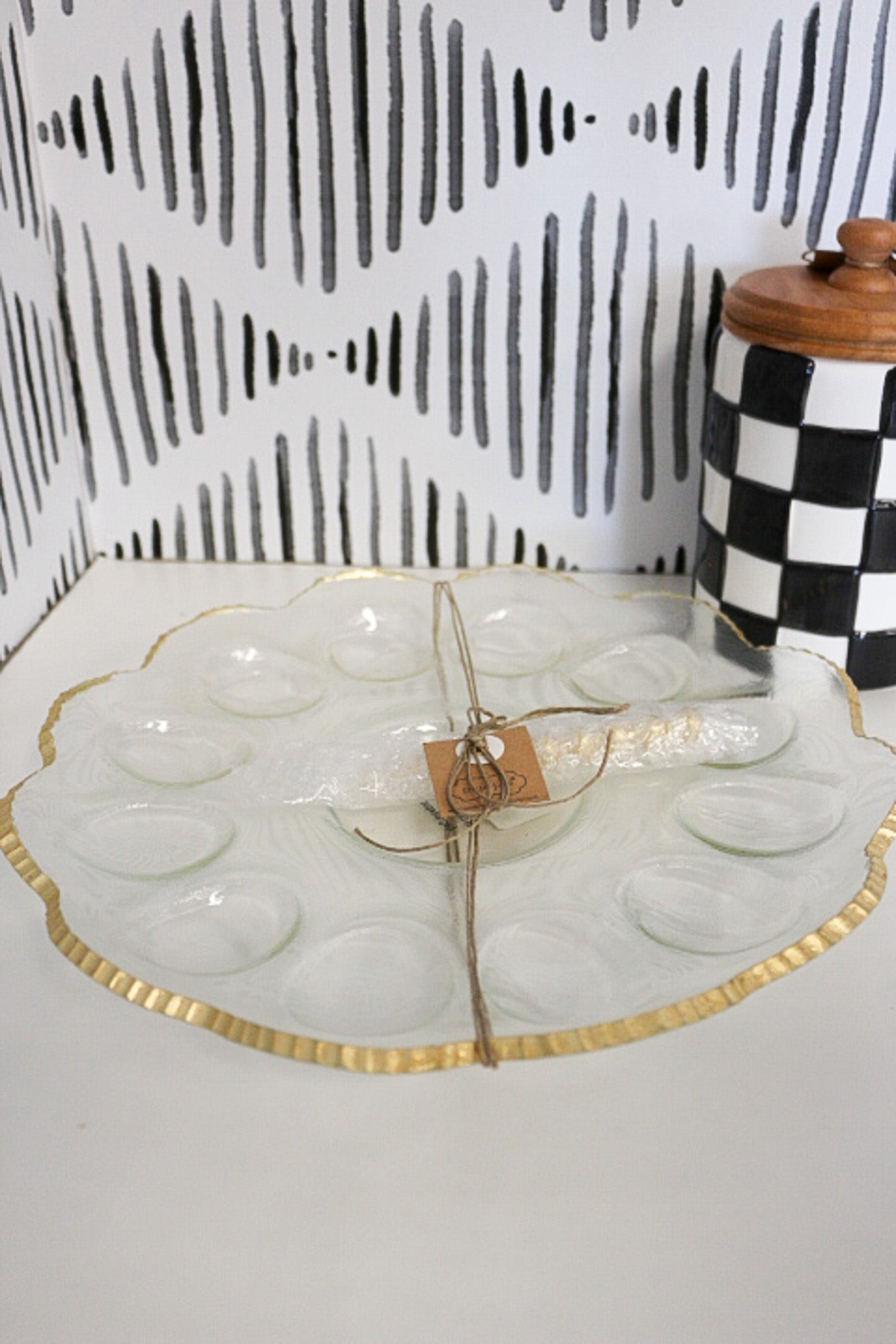 Clear Gold Edge Deviled Egg Tray