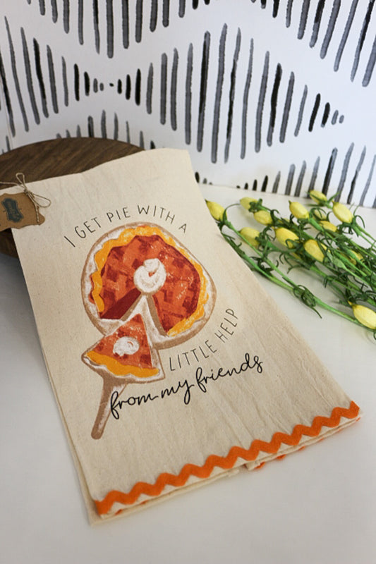 I Get Pie Orange Hand Towel