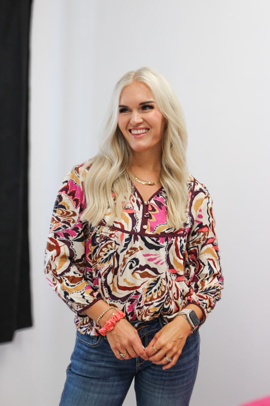 Maple Dreams Ruby Floral Blouse