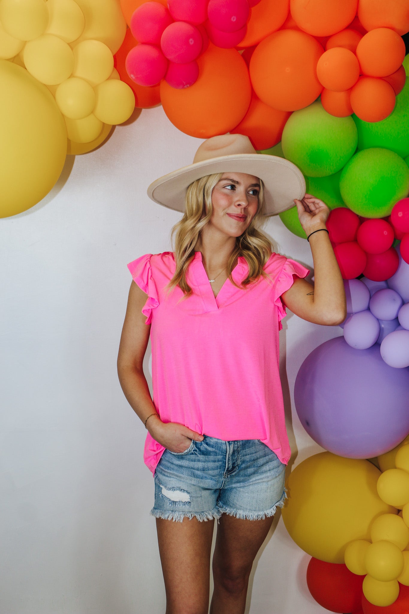 Office Fever Neon Pink Blouse Dales Clothing Inc