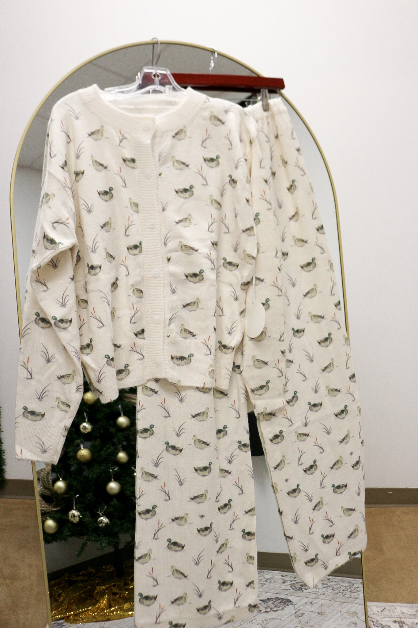 Fly Away Mallard Cream Button Up Sweater