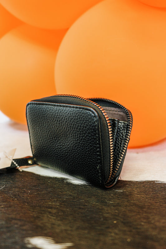Black Zip Mini Wallet