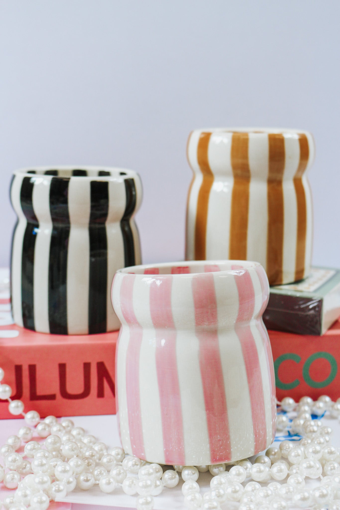 Orange Stripe Cabana Sandbar Candle