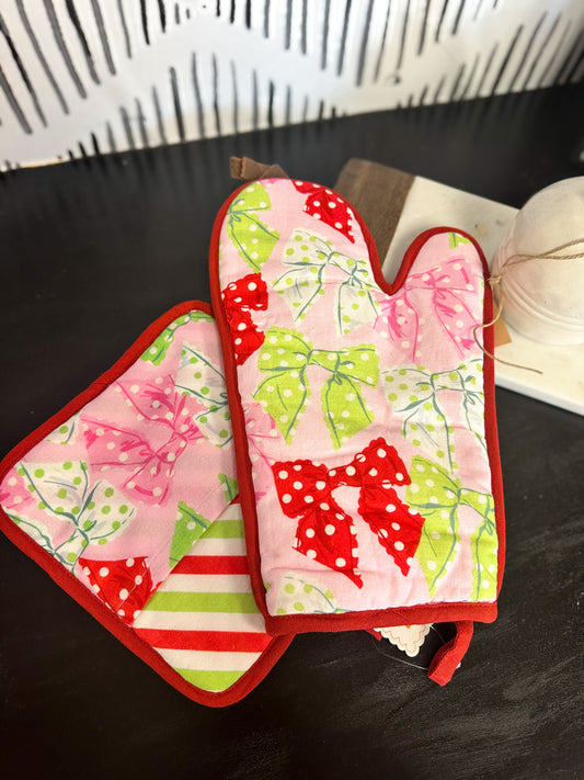 Christmas Oven Mitt & Pot Holder -2 Colors