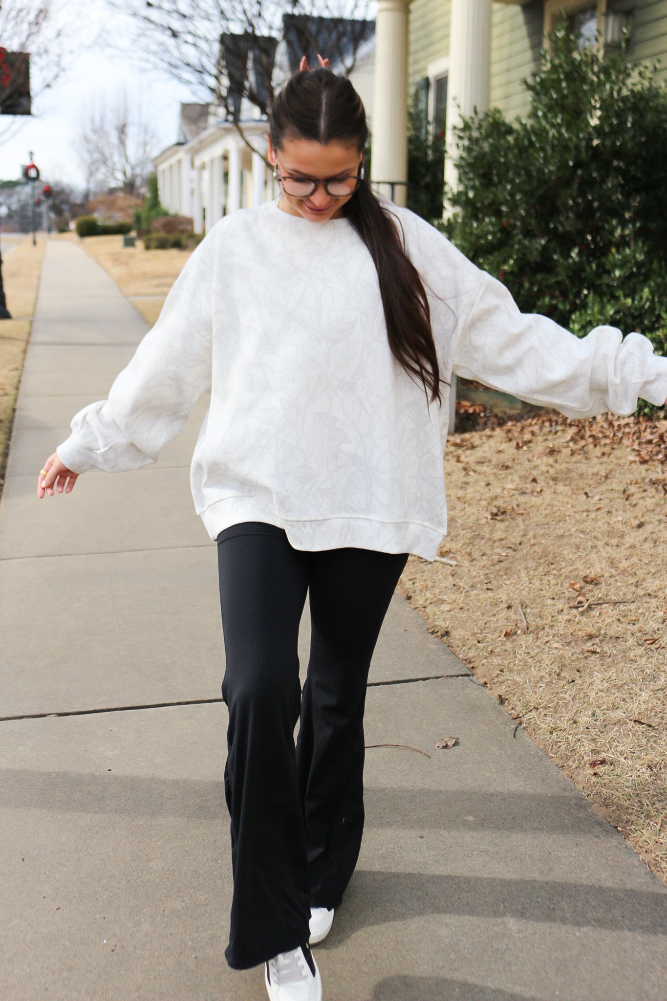 Women's Canopy Woodland White Camo Sweatshirt