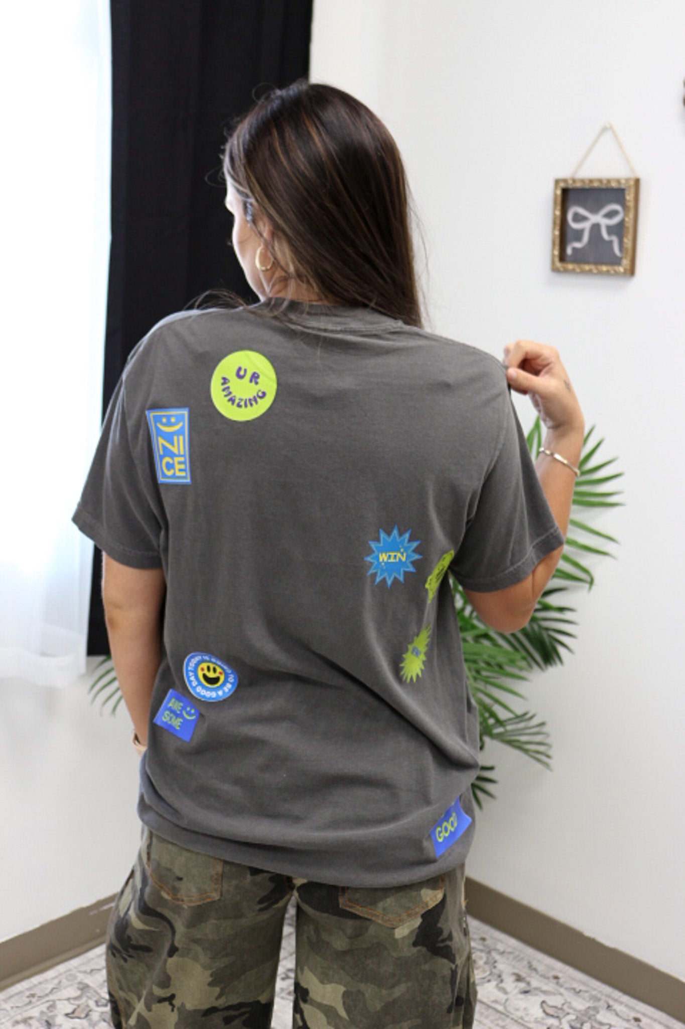 Random Things Patchwork Pepper Grey Graphic tee